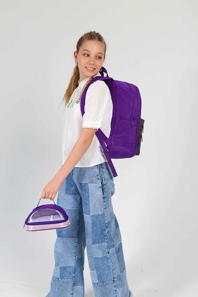 KAUKKO Set rucsac și pix pentru școală colorat violet - Fată