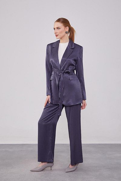 Levidor Anthracite Houndstooth Pattern Jacquard Jacket Set