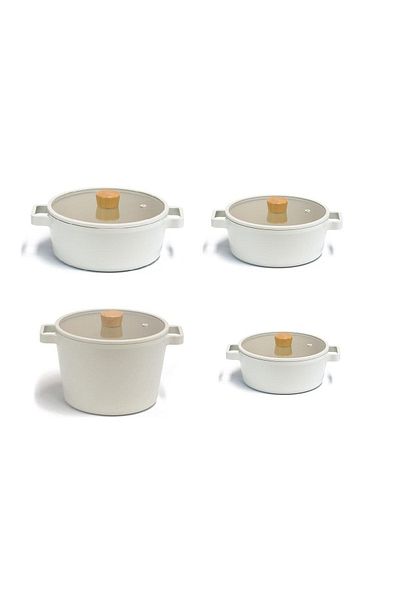 NEOFLAM Fika 8 Piece Pro Cookware Set with Aluminum Cast Glass Lid