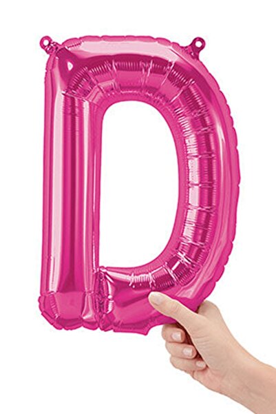 Partijet D Harf Pembe Folyo Balon 40 Cm