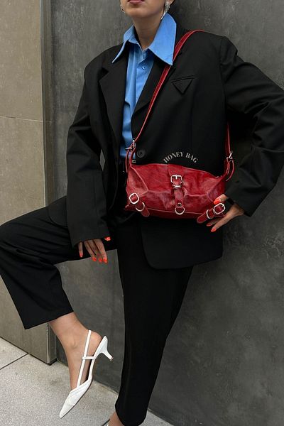 HONEY BAG Geantă de umăr și de umăr pentru femei Ninda Model A de calitate roșie