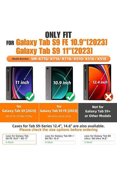 TEKNETSTORE حافظة تابلت سامسونج جالاكسي تاب S9 FE 10.9 بوصة مع حامل قلم معلق خزان سيليكون حماية عالية Sm-x510