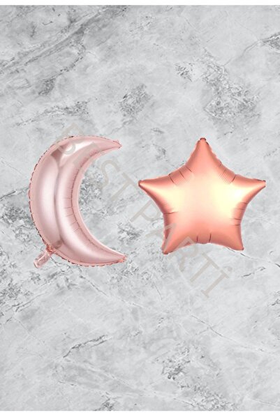 Generic Brand Moon Star Rose Gold Color Foil Balloon Set