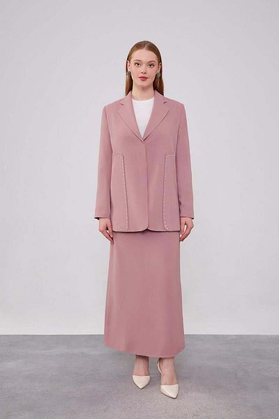 Levidor Rose Jewelled Jacket and Long Fabric Set
