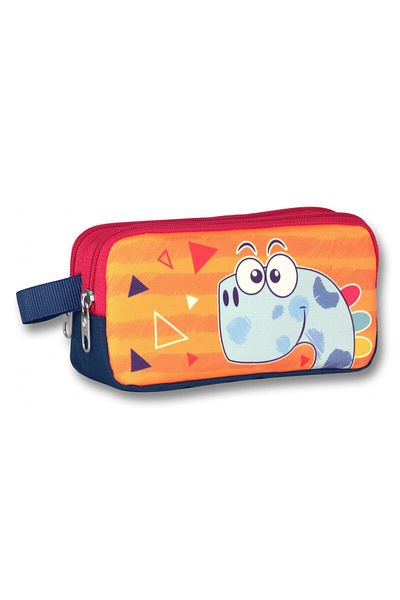 ÜMİT ÇANTA Τσάντα μολυβιού Dino Printed Boys - Ümit Cennec Cute, Πορτοκαλί-Κόκκινο
