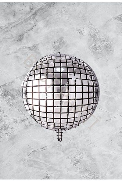 RÖNESANS PARTİ 50 cm Silver Color Disco Ball Foil Balloon