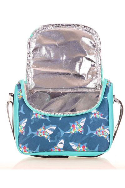 KAUKKO Blue Turquoise Jaws Cutie de prânz termoizolată pentru băiat