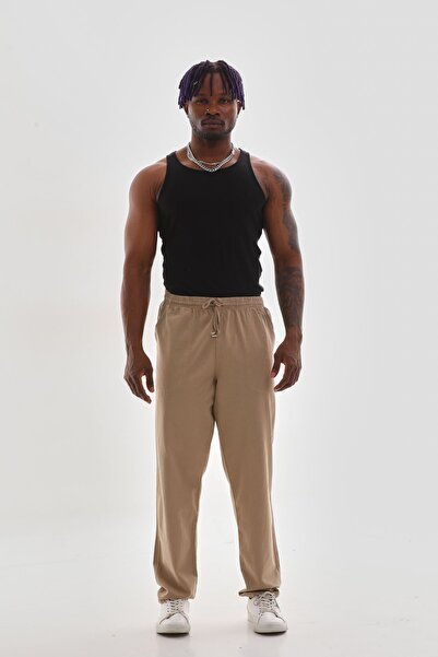 Nika Unisex Krem Hambez Keten Pantolon
