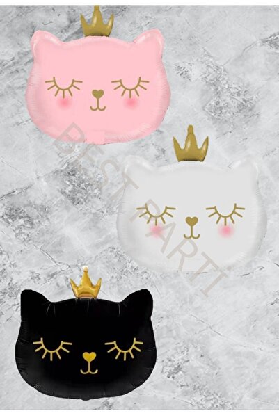 BEST PARTİ DOĞUM GÜNÜ PARTİ SÜSLERİ Black Cat 3-Piece Foil Balloon Set