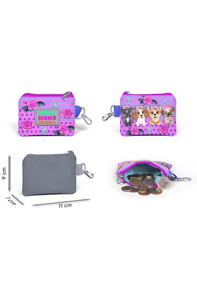 Coral High Pink Dog Coin Purse for Girl