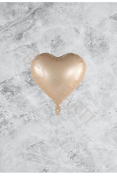 BEST PARTİ DOĞUM GÜNÜ PARTİ SÜSLERİ 45 cm Beige Sand Colored Heart Foil Balloon - 1 Piece