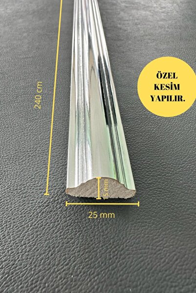 DİECOR Dekoratif Polistren 1 Adet Gümüş-silver 2,5 Cm Duvar Çıtası