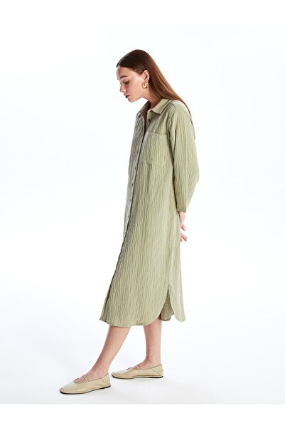 LC Waikiki Oversize'owa prosta damska sukienka koszulowa