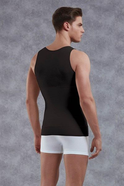 Doreanse Men's Athlete with Wide Collar Gathering Corset - Black Cotton C0T5N9O5