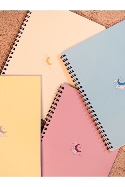 Fobinote Trend Series Spiral School Notebooks - Set of 4 (80 PAGES)