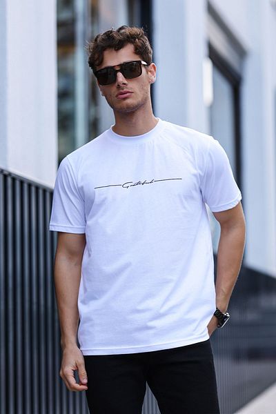aziso Ανδρικό μπλουζάκι Grateful Printed - Regular Fit, 100% βαμβάκι, Crew Neck