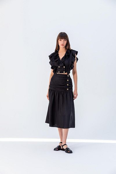 KAMEYA Buttoned Drape Skirt - 24S30418