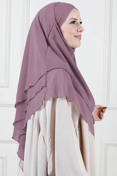 Ns nowascarf New Dried Rose Hijab Medium Size Chiffon Souffle Khimar
