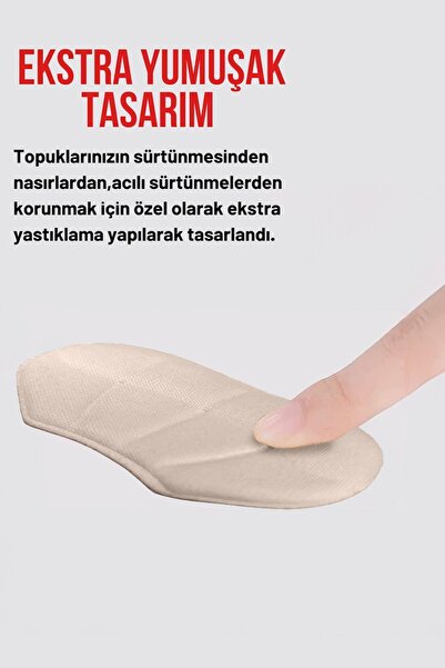 BLACK DEER T40 Ayakkabı Topuk Vurma Önleyici Ve Daraltma Pedi Ayakkabı Topuk Koruyucu Aparat 2 Çift Bej