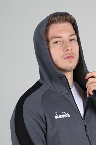 Diadora Φούτερ κάμπινγκ Anthracite Hooded Single Top Saturn
