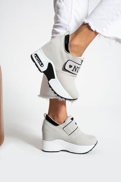 nuaA Pantofi Casual Nua Suede - Toc Ascuns 10 Cm, Talpa Umpluta