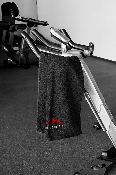 Lord Mountain Sports Towel, Fitness Towel, Training Towel, 100% Cotton Towel, 90x50 Cm Black