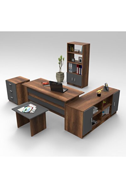 L'occi Concept Diego Abcdf Ofis Masa Sehpa Keson Kitaplık Dolap 5'li Büro Mas...
