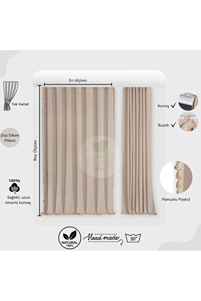 Perdeplus Οργανική 100% βαμβακερή μονόφυλλη φουντωτή κηρήθρα κουρτίνα φόντου μικρού μεγέθους