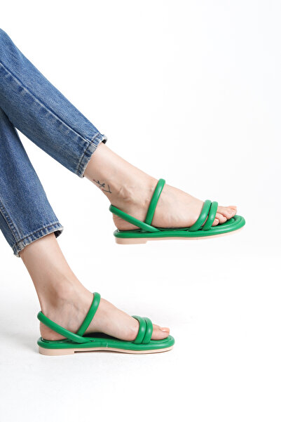Moda Değirmeni Зелені жіночі сандалі - BG1107-123-0001 Модель