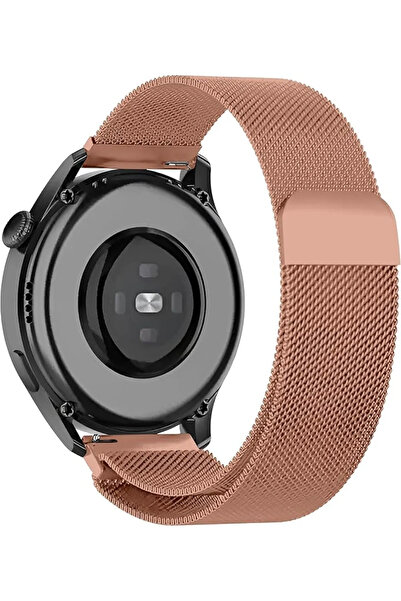 Fibaks Huawei Watch Gt/gt2/gt2 Pro/gt3 Pro/gt4 Gt5 Pro 46mm Metal Hasır Işlemeli Mıknatıslı Silikon Kordon