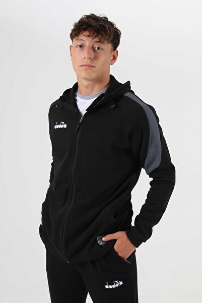 Diadora Μαύρη αθλητική φόρμα Saturn Camping - Hoodie, Single Top