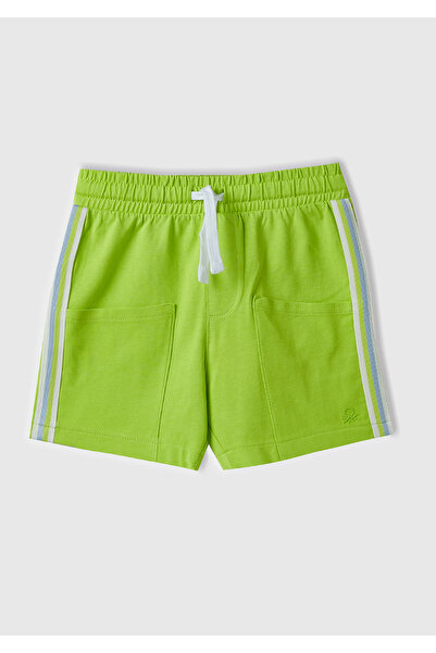 United Colors of Benetton Erkek Çocuk Neon Yeşil Beli Büzgülü Kontrast Renk D...
