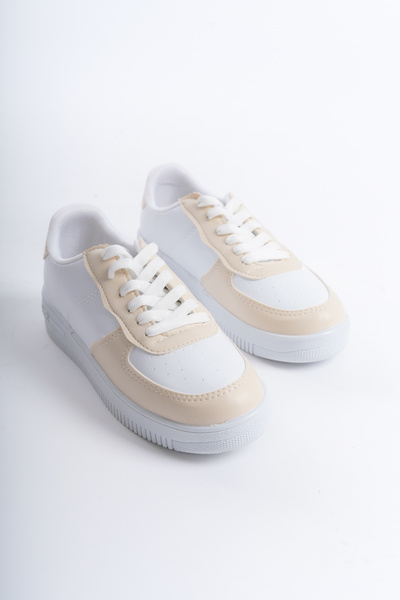 Moda Değirmeni Women's White-Beige Sneakers - BG1003-101-0001