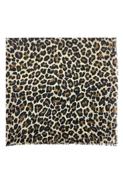 nazipek Λεοπάρ μοτίβο βαμβακερό κασκόλ γραφής 100x100cm