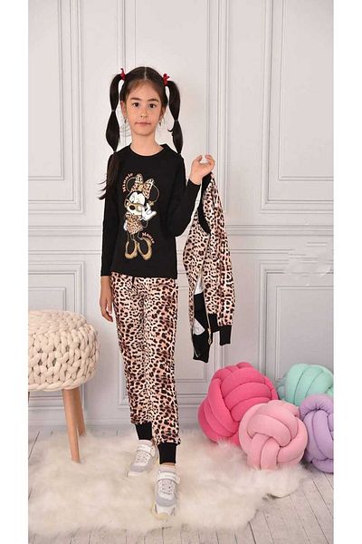 My Kids Wear طقم بناتي من القطن الممشط بأكمام طويلة - طقم من ثلاث قطع