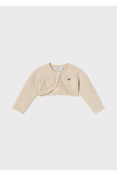 MAYORAL Beige Colored Baby Girl Knitted Cardigan - Bolero Model 308