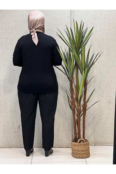 Butik büyük beden Double Lycra Trousers