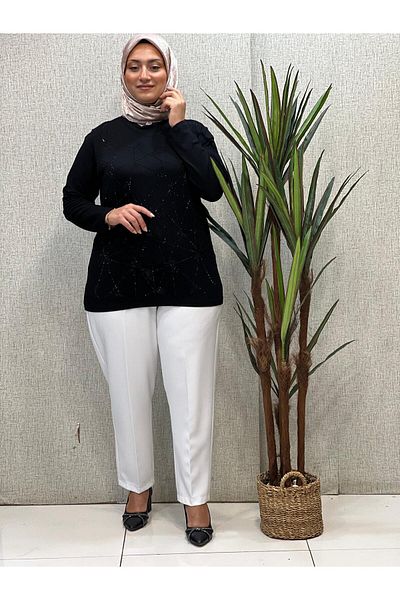 Butik büyük beden Double Lycra Trousers