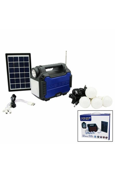 Begin Power Solar Enerji El Feneri Radyo Bluetooth Mp3 Powerbank 4 Ampul Kamp...