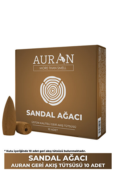 AURAN Sandal Ağacı Kokulu Geri Akış Tütsüsü konik Tütsü Sandal Wood Backflow Incense Cones 10 Adet
