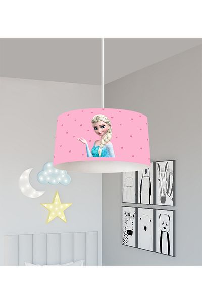 BAMBAŞKA MODA BABY AND KIDS ROOM Pink Elsa Patterned Chandelier