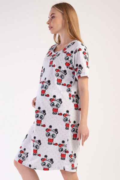 VİENETTA Women's Zippered Short Sleeve Maternity Nightgown 
 , 303248