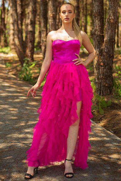 SpringStore Rochie de seara din tul din satin - Rochie Fujya