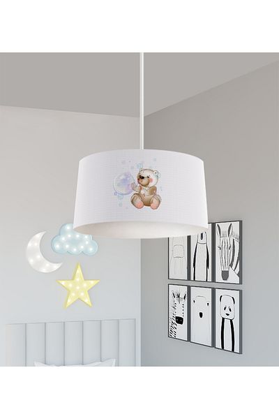 BAMBAŞKA MODA BABY AND KIDS ROOM Teddy Bear Patterned Chandelier That Removes Balloons