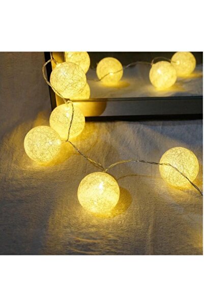 Genel Markalar Pamuk Top Led Işık 2 Cm Top Led Dekoratif Işık 10'lu Model 2 M...