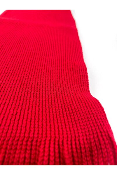 nazipek Kırmızı Renk Taylor Pamuklu Örme Atkı Kaşkol 190 Cm