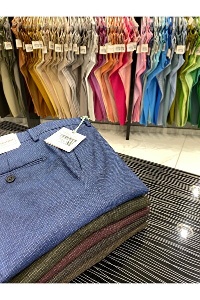Perecoma Corcotti Desenli Slimfit Kumaş Pantolon