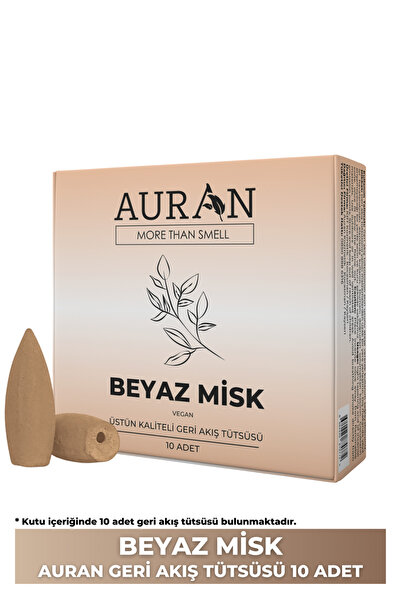 AURAN Beyaz Misk  Kokulu Geri Akış Tütsüsü konik Tütsü White Musk Backflow In...