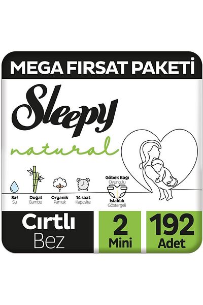 Sleepy Natural Mega Deal Package Baby Diapers Size 2 Mini 192 Pieces