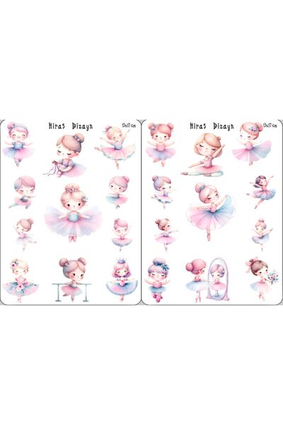 Hiras Dizayn Cute Ballerina Sweet Sticker Decal 2 Sheets 13x17cm Sticker Label Laptop Notebook